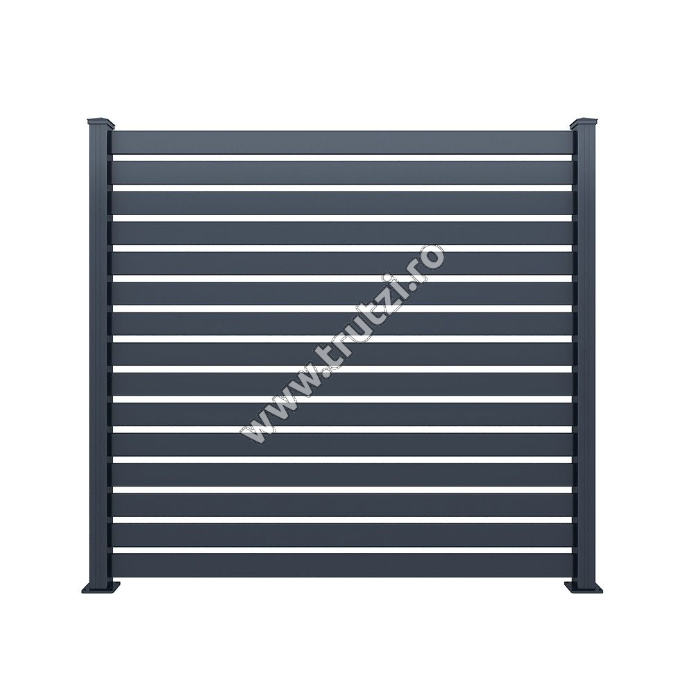 Imagine panou gard aluminiu model zebra, l2500xh2000mm, gri ral 7016, distantier 30cm 16.112.25