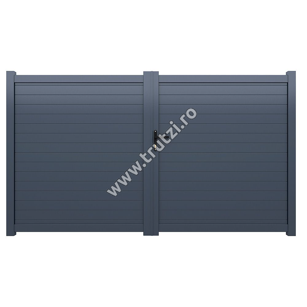 Imagine poarta batanta aluminiu model forza 3500x2000mm, gri ral 7016