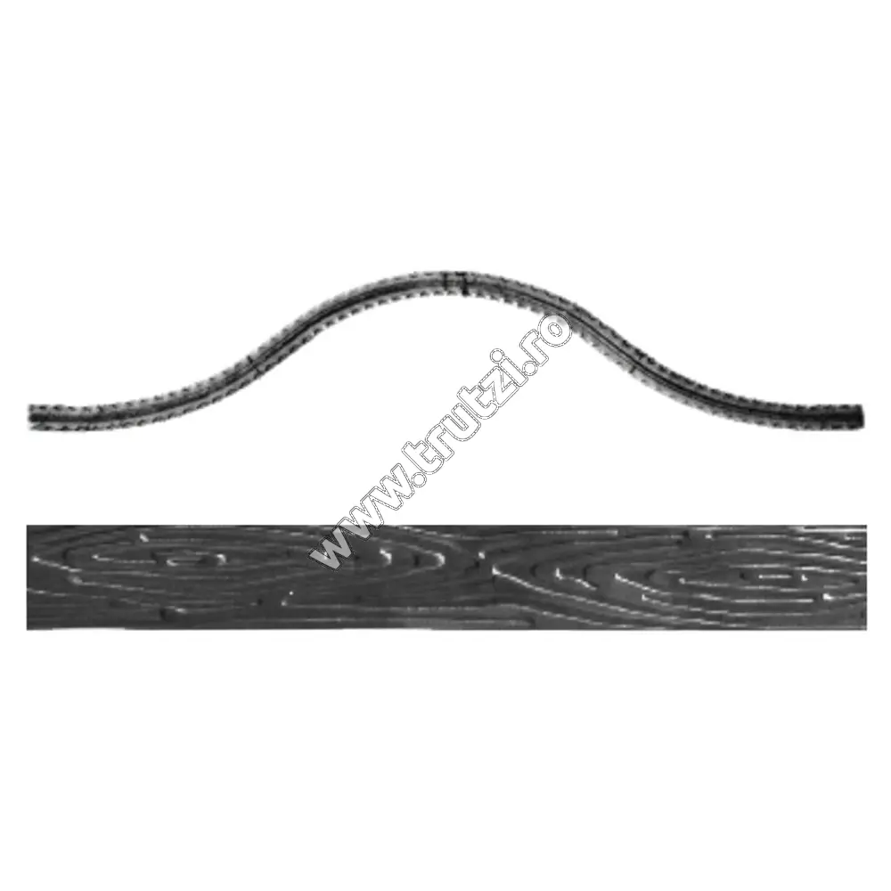 Imagine arcada "omega" plasa gard sect. 30x4mm amprentat scoarta, h 230, l 2000