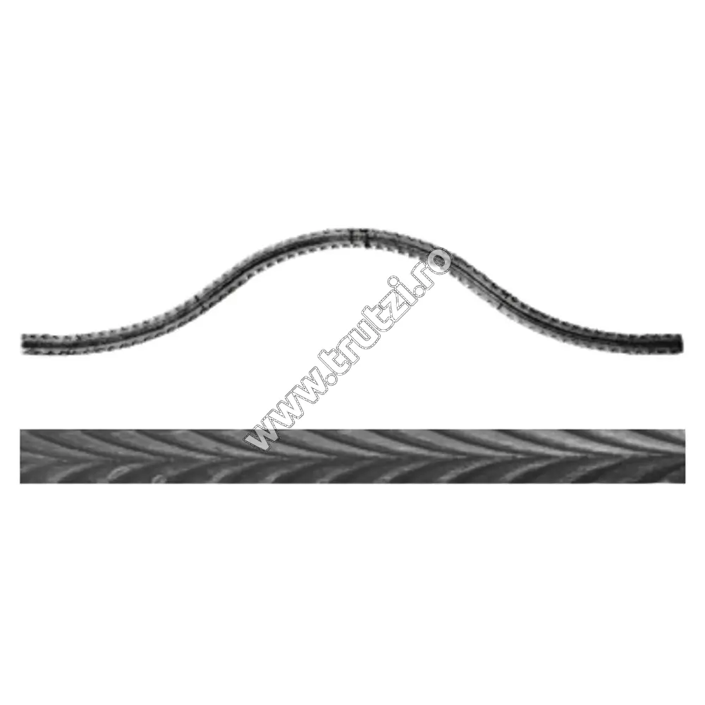 Imagine arcada "omega" plasa gard sect. 40x5mm amprentat spic, h 230, l 2000