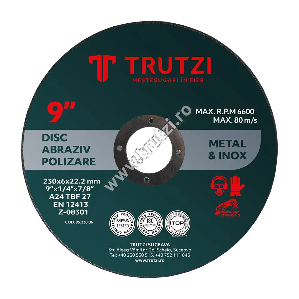 Imagine disc abraziv pt. polizat 230x6.0x22.0mm