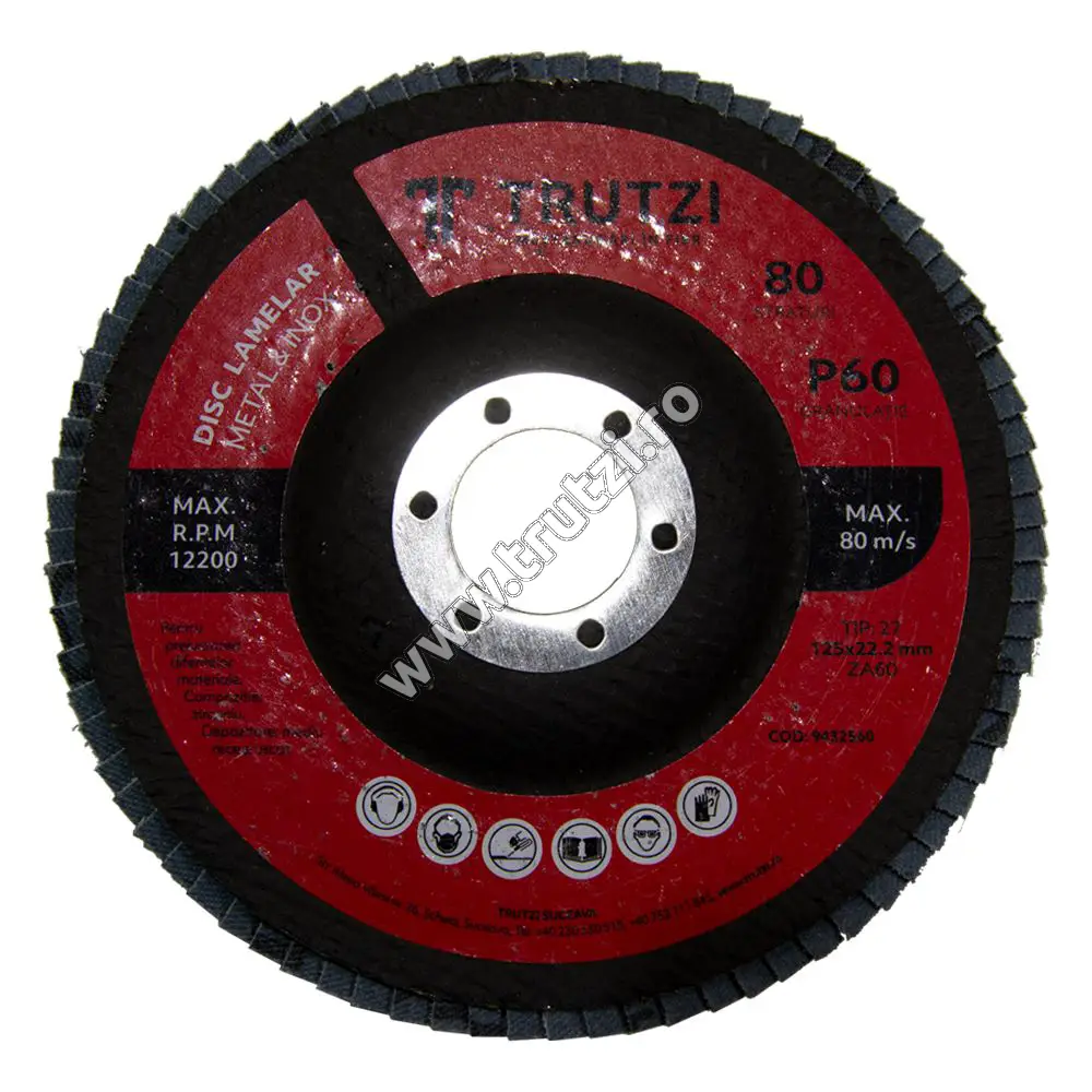 Imagine disc lamelar 125x22mm, granulatie 60