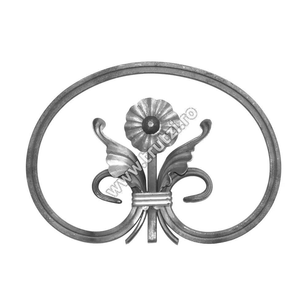 Imagine element "c" cu frunza sect. 12x12mm canelat, h 210mm, l 290mm