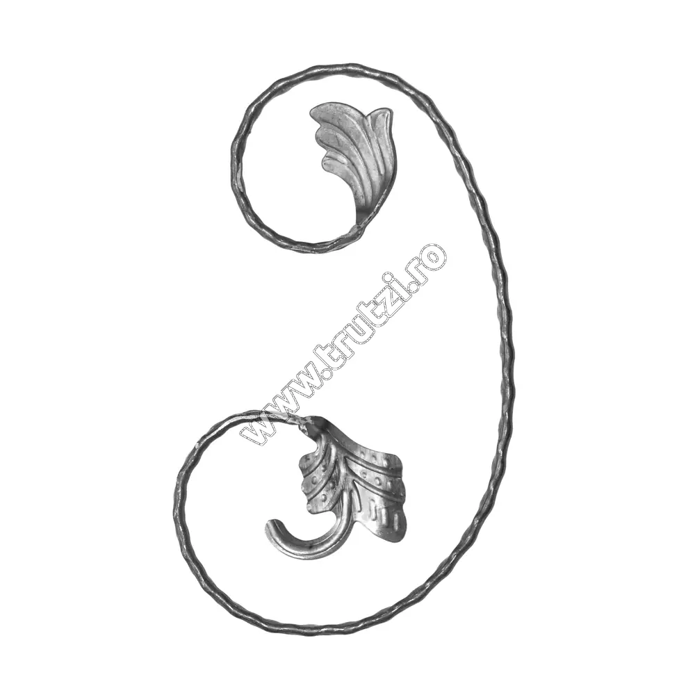 Imagine element " c" cu frunza sect 12x5 amprentat , h 320mm , 210mm