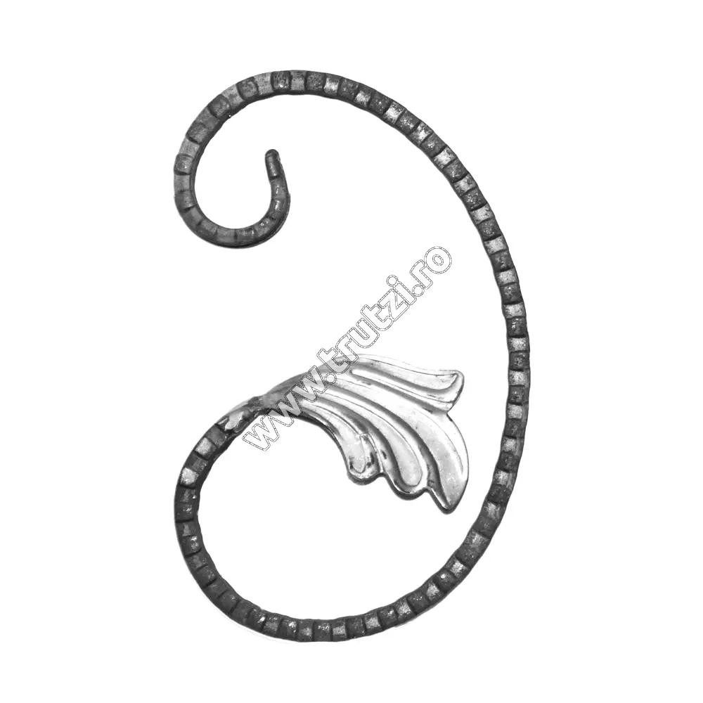 Imagine element "c" cu frunza sect. 12x5mm amprentat cant, h 150mm, l 100mm