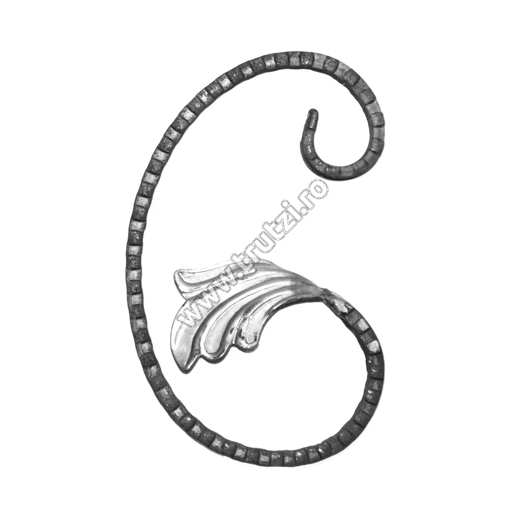 Imagine element "c" cu frunza sect. 12x5mm amprentat cant, h 150mm, l 100mm