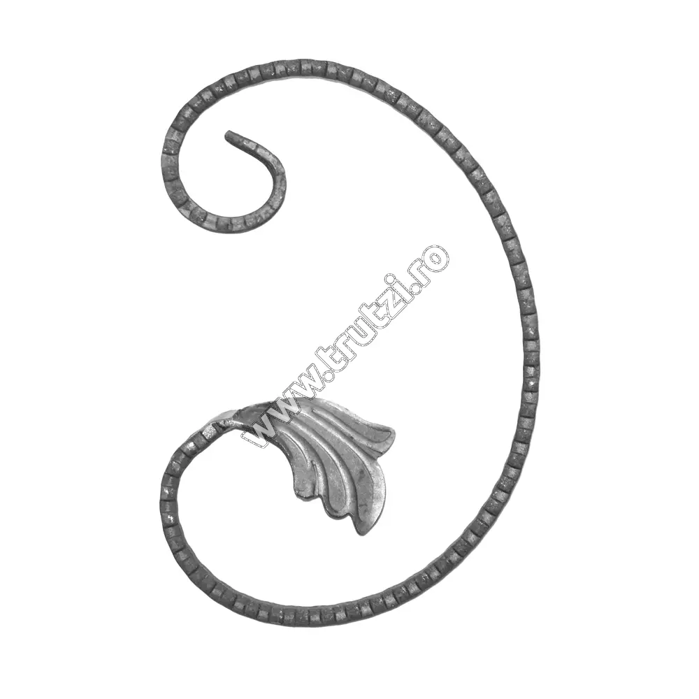 Imagine element "c" cu frunza sect. 12x5mm amprentat cant, h 210mm, l 140mm