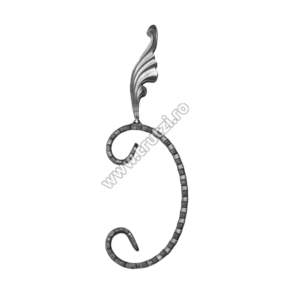Imagine element "c" cu frunza sect. 12x6mm amprentat cant, h 210mm, l 70mm