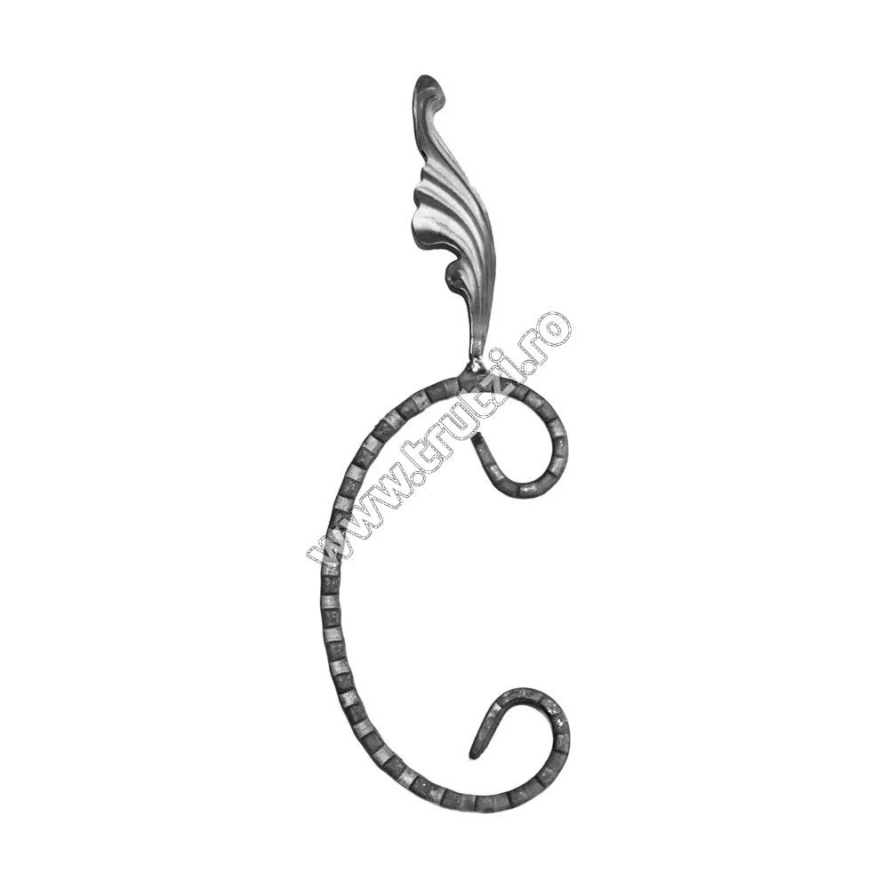 Imagine element "c" cu frunza sect. 12x6mm amprentat cant, h 210mm, l 70mm