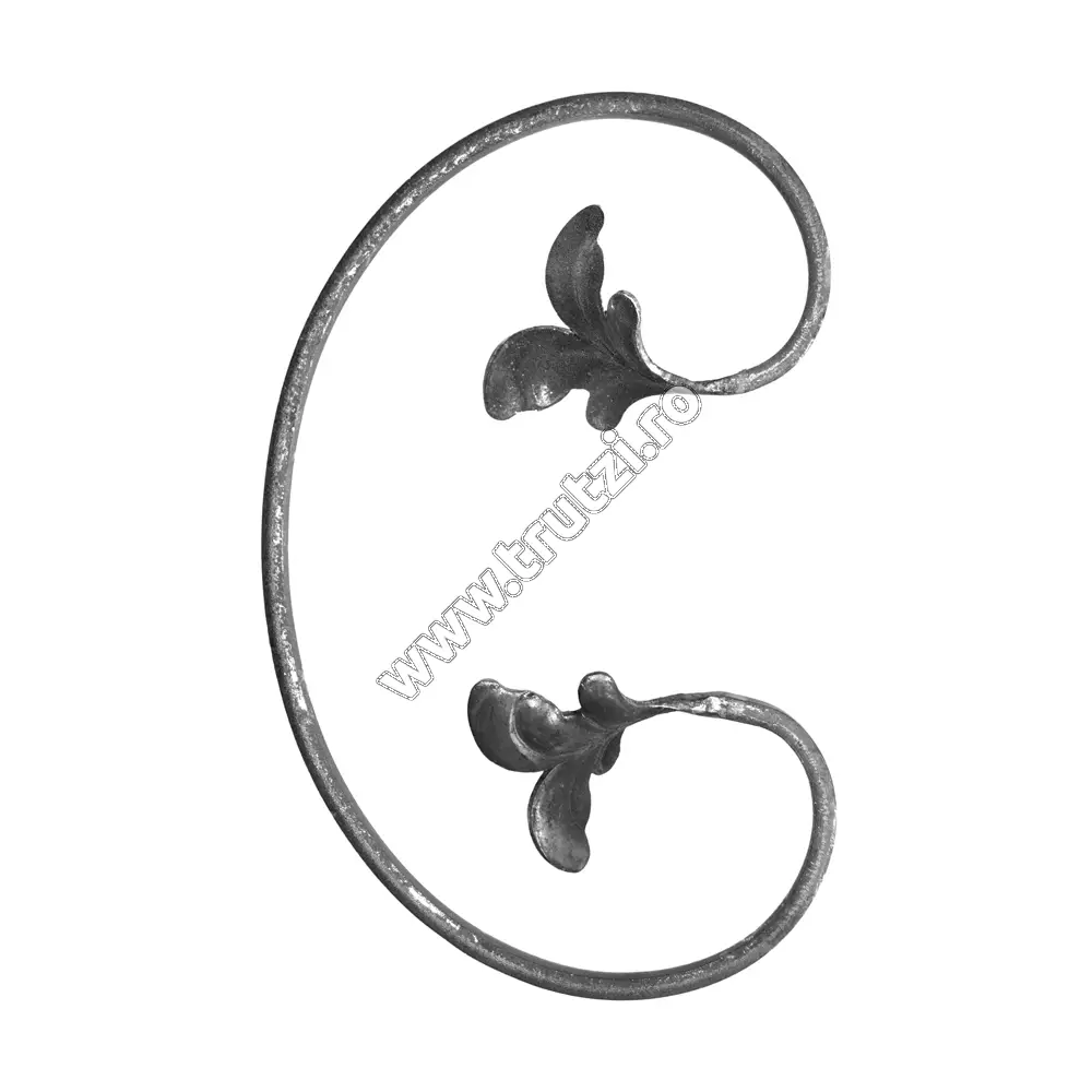 Imagine element "c" cu frunza sect. 12x5mm amprentat cant, h 250mm, l 150mm