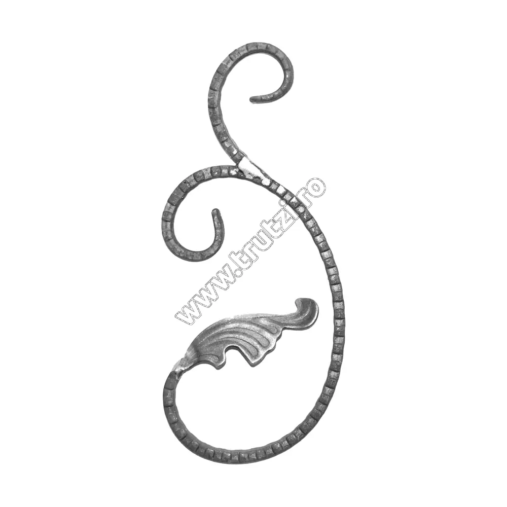 Imagine element "c" cu frunza sect 12x5mm amprentat pe cant , h :230 mm , l: 95 mm