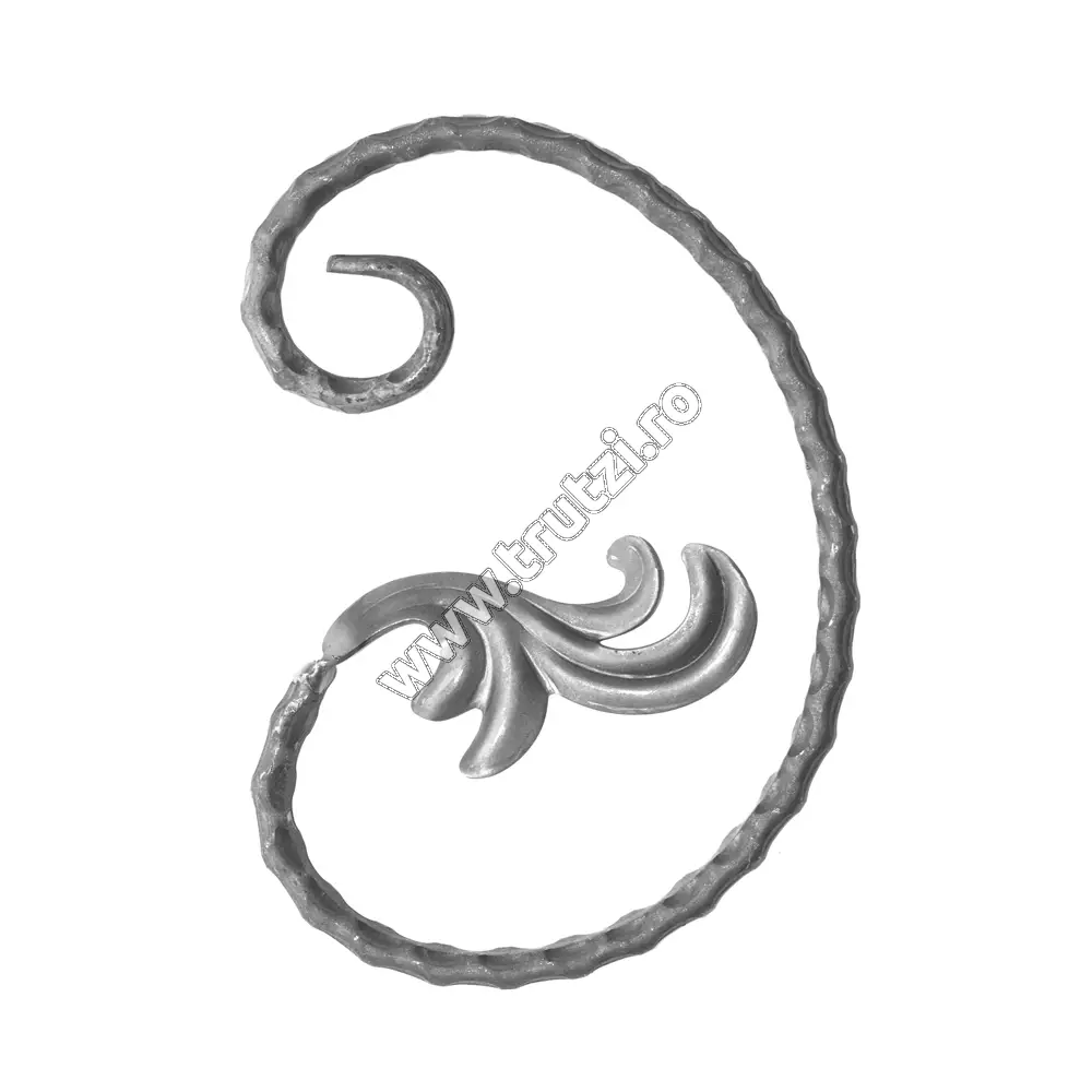 Imagine element "c" cu frunza , sect 16x8mm amprentat, h 210mm, l 145mm