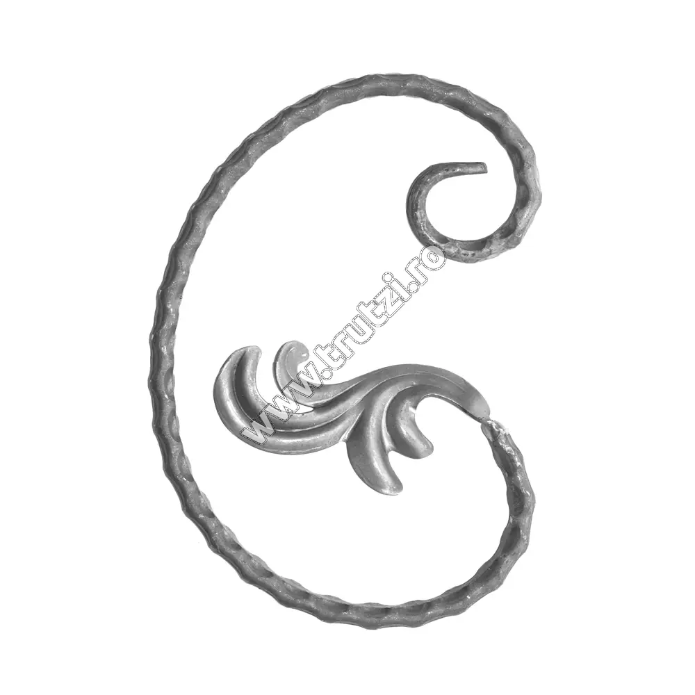 Imagine element "c" cu frunza , sect 16x8mm amprentat, h 210mm, l 145mm