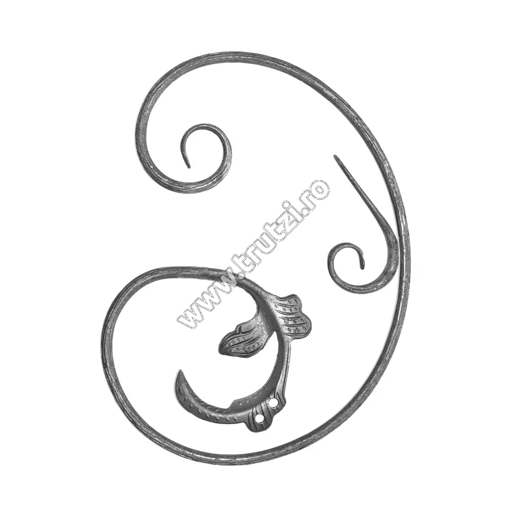 Imagine element "c" cu frunza sect. fi 12mm amprentat, h 400mm, l 300m