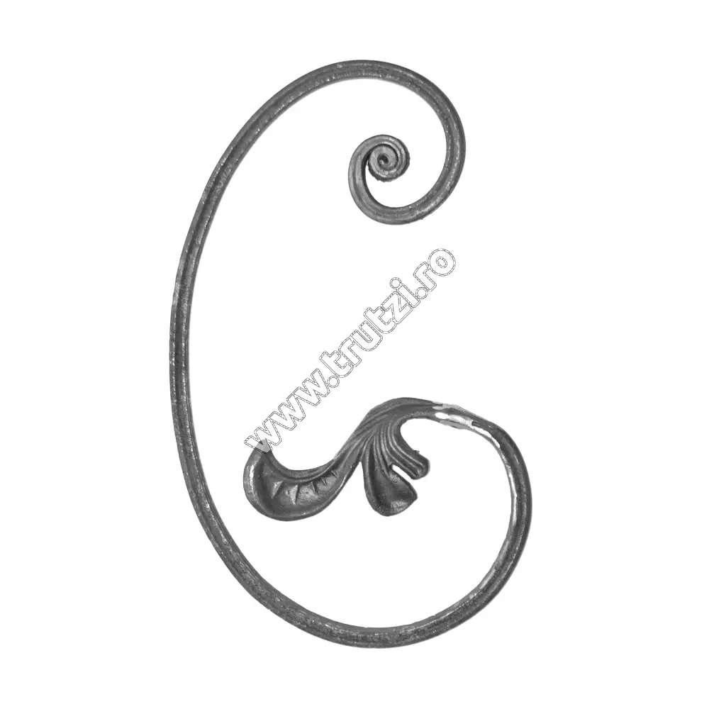 Imagine element "c " roluit cu frunza sect 16x8 mm canelat , h 280 mm , l 155 mm