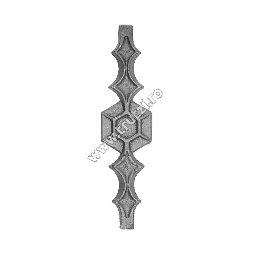 Imagine element de mijloc forjat din otel baza 12x12mm, h 200mm, l 50mm