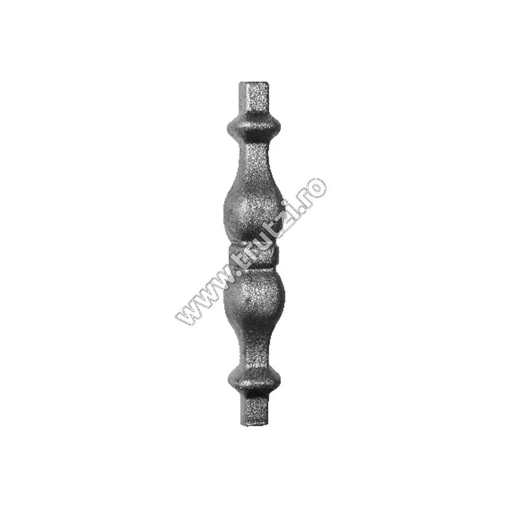 Imagine element de mijloc forjat din otel baza 14x14mm, h 140mm, l 28mm