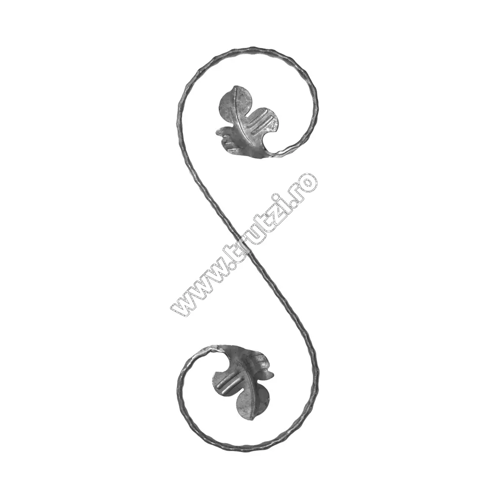 Imagine element „s” cu frunza sect. 12x5mm amprentat, h 400mm, l 100mm