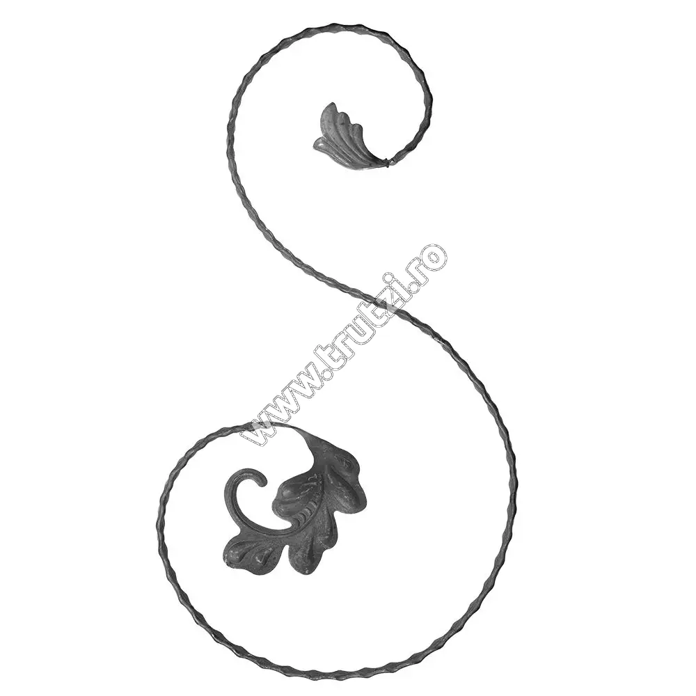 Imagine element „s” cu frunza sect. 12x5mm amprentat, h 500mm, l 280mm
