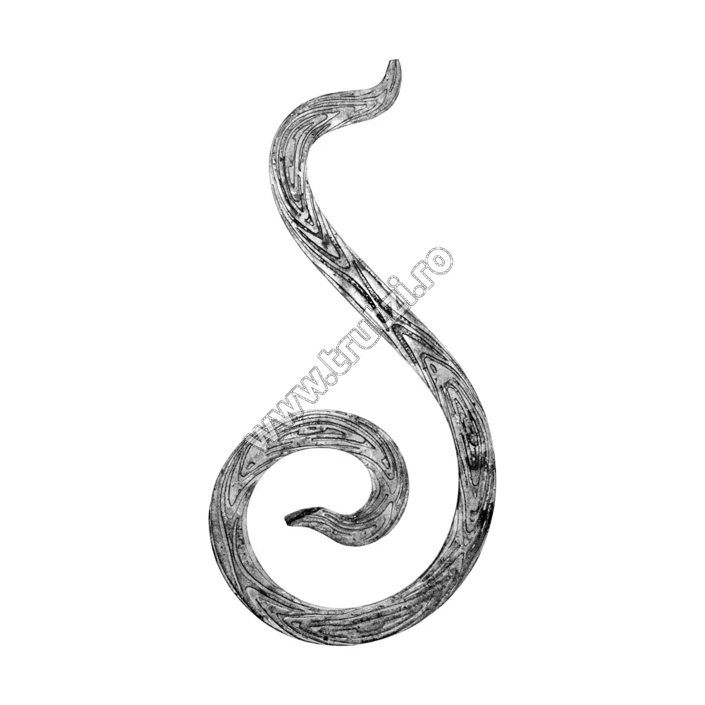 Imagine element "s" sect 25x5 mm, amprentat pe margine, h 470mm, l 230 mm, stanga