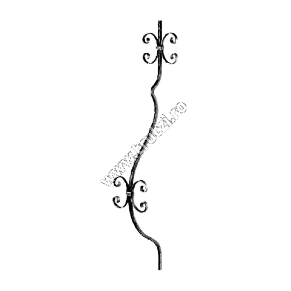 Imagine montant curbat sect. 12x12mm amprentat h 900mm, int. 130mm, l 150mm