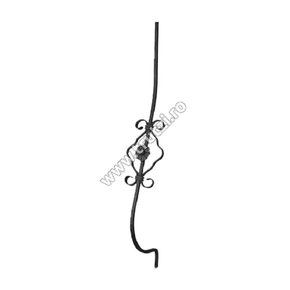Imagine montant curbat sect. 12x12mm amprentat transversal , h 900mm, int. 180mm, l 150m