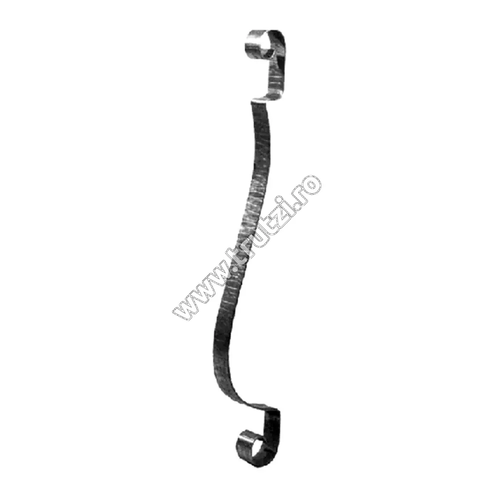 Imagine montant curbat sect. 25x5mm amprentat, int. 120mm, h 900mm