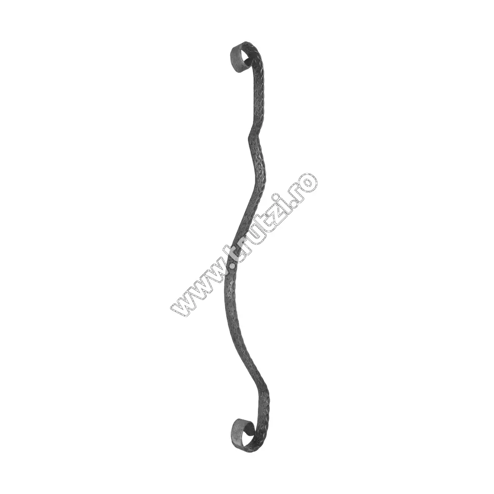 Imagine montant curbat sect. 30x5mm amprentat floare, int. 150mm, h 900mm