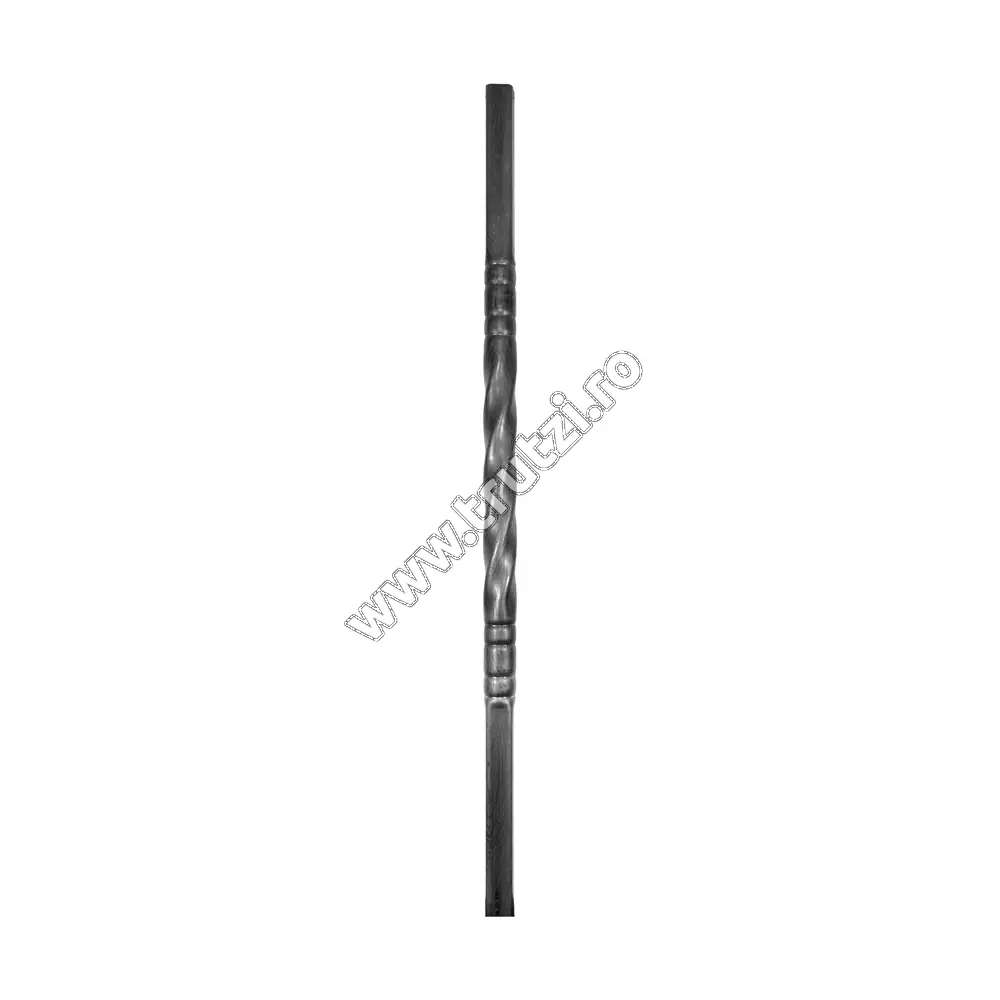 Imagine montant din teava sect. 30x30x1.2mm amprentat scoarta, h 1000mm
