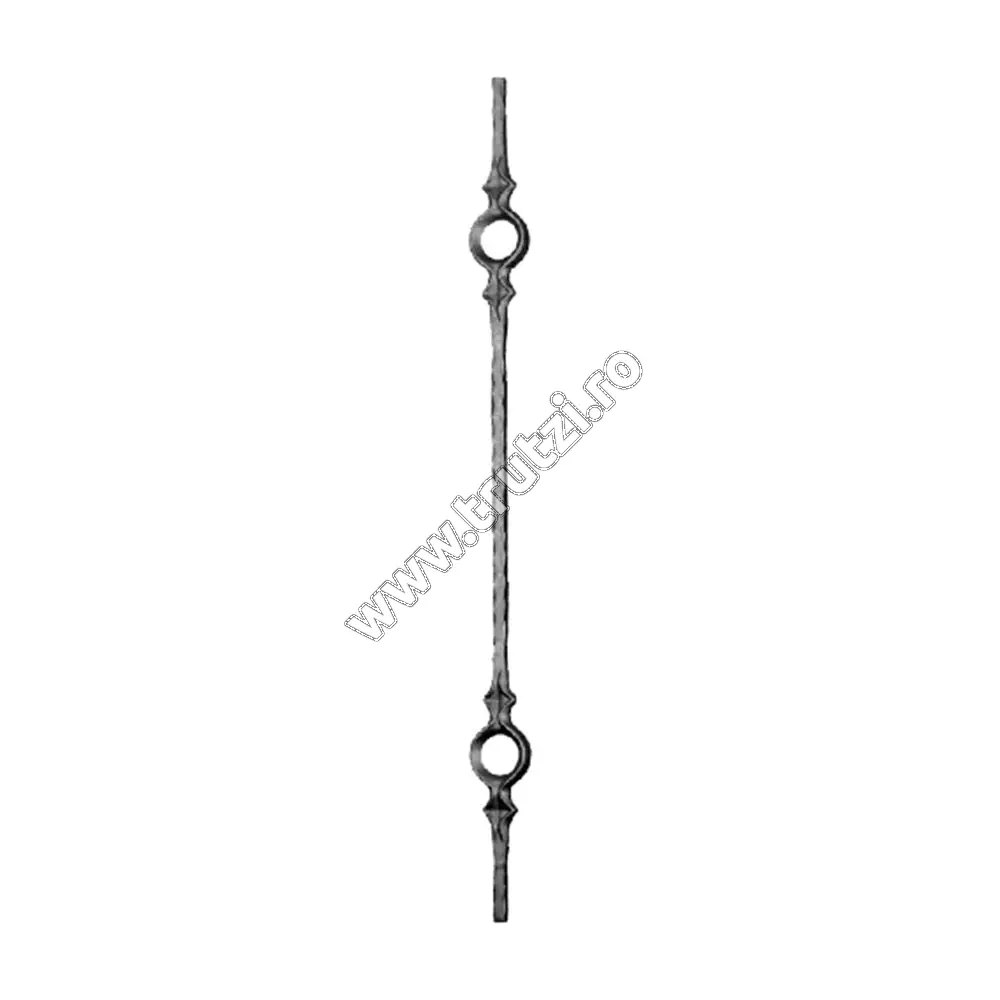 Imagine montant drept sect. 12x12mm amprentat, h 900mm, l 60mm