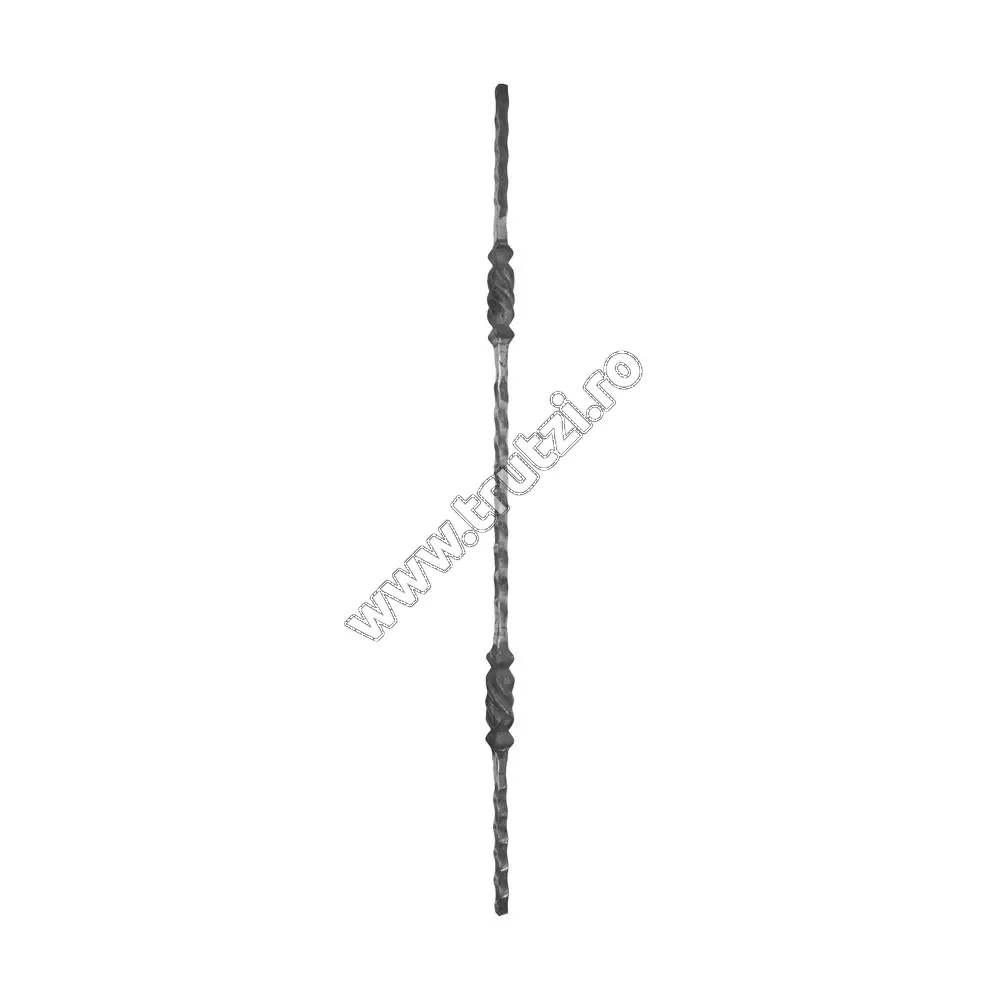 Imagine montant drept sect. 12x12mm batut, h 900mm, l 31mm