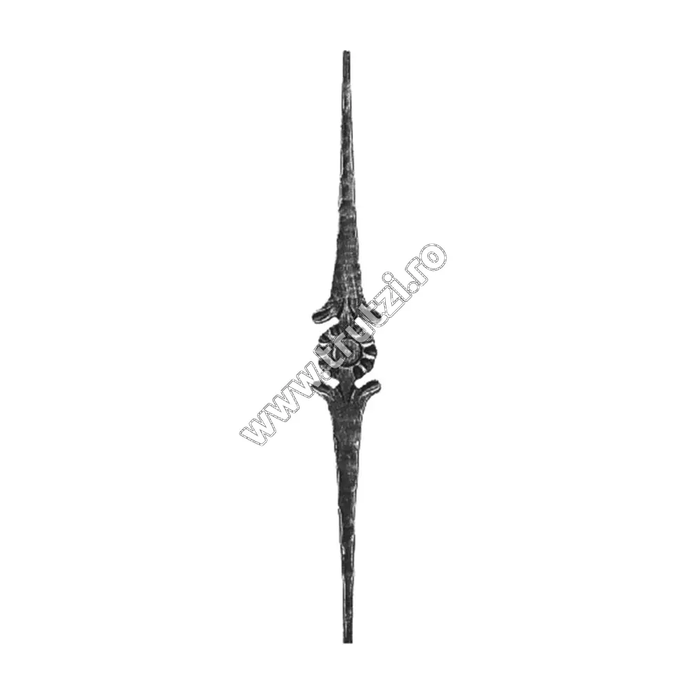 Imagine montant drept sect. 14x14mm batut, h 900mm, l 105mm