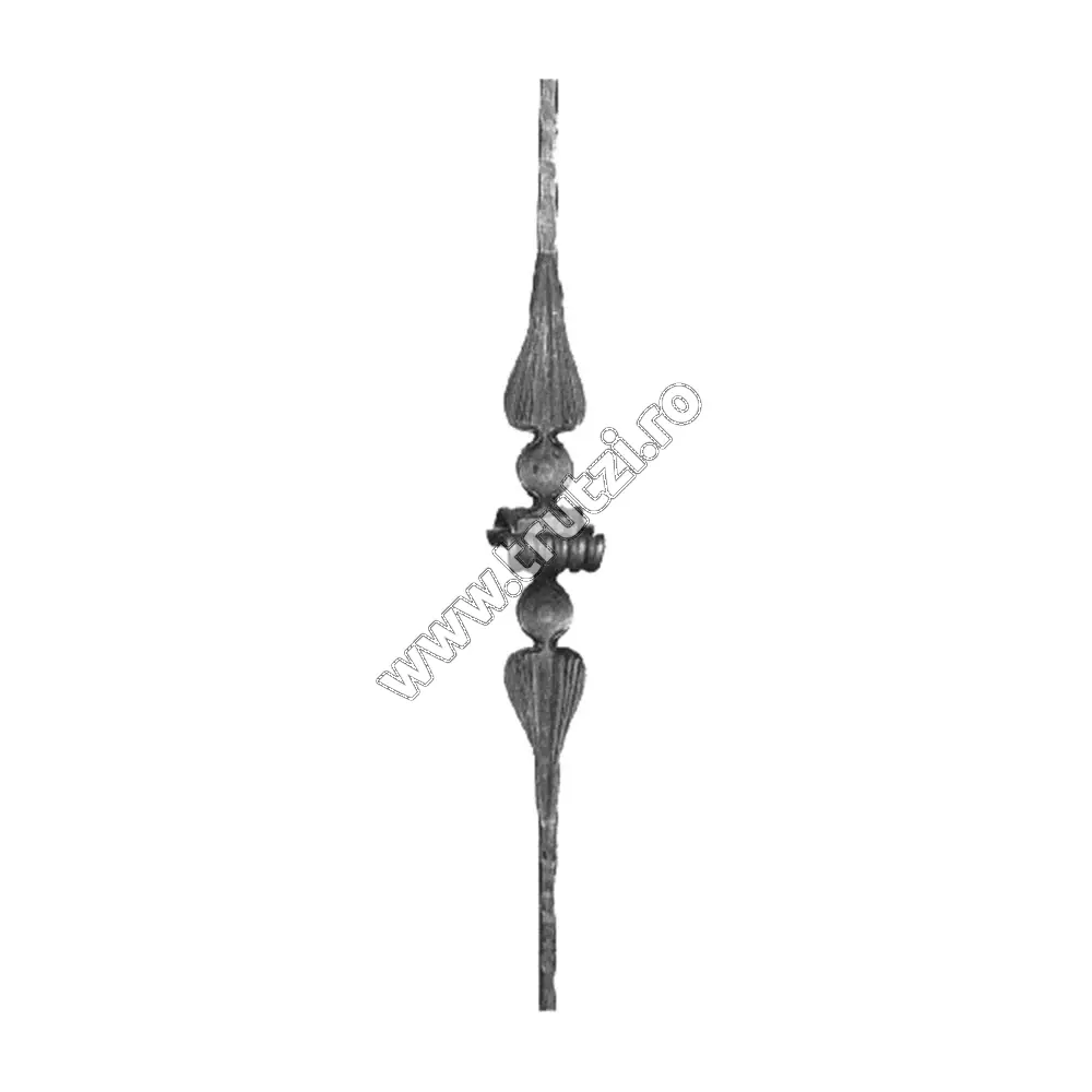 Imagine montant drept sect. 16x16mm batut, h 900mm, l 115mm