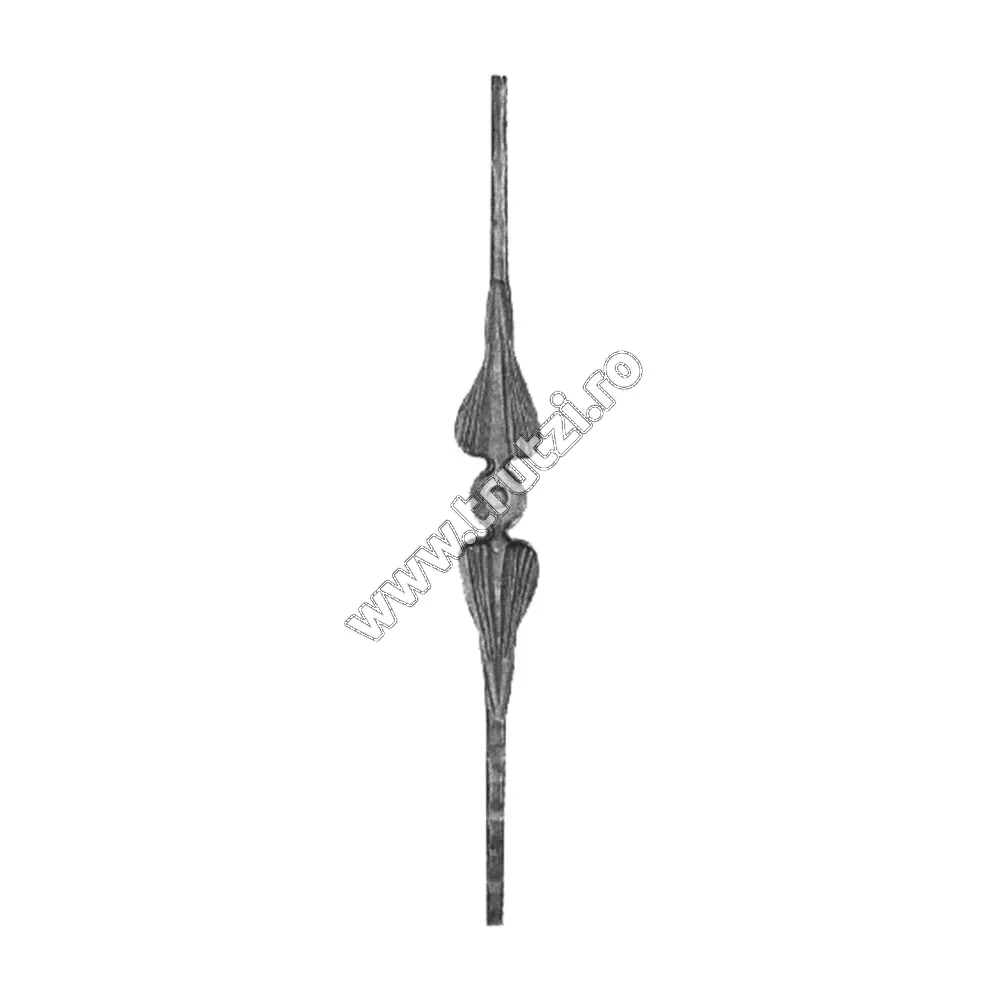 Imagine montant drept sect. 16x16mm batut, h 900mm, l 75mm