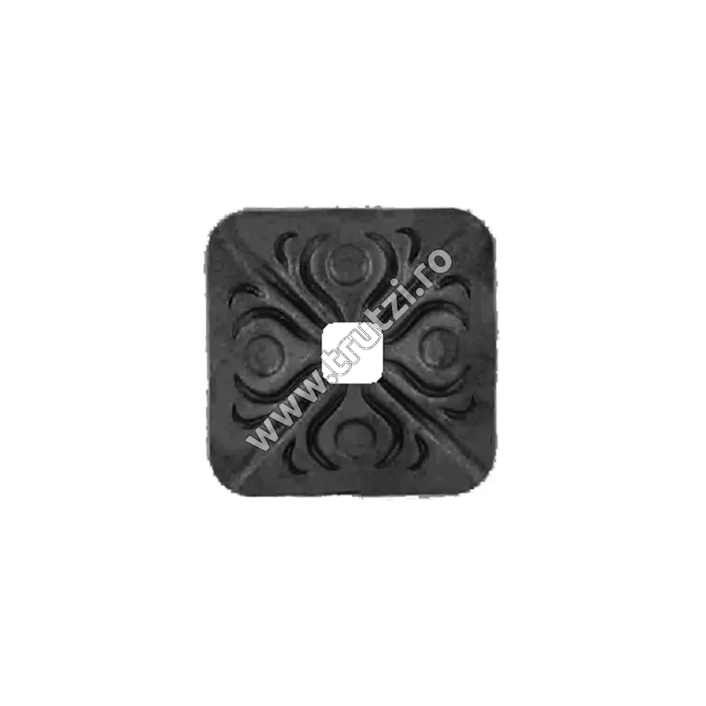 Imagine placuta din tabla pt. balustrada 76x76mm, gaura 20x20mm, gr. 3mm