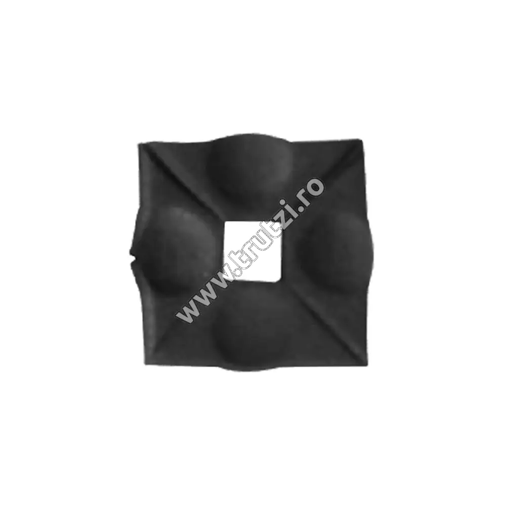 Imagine placuta din tabla pt. balustrada 90x90mm, gaura 25x25mm, gr. 3mm