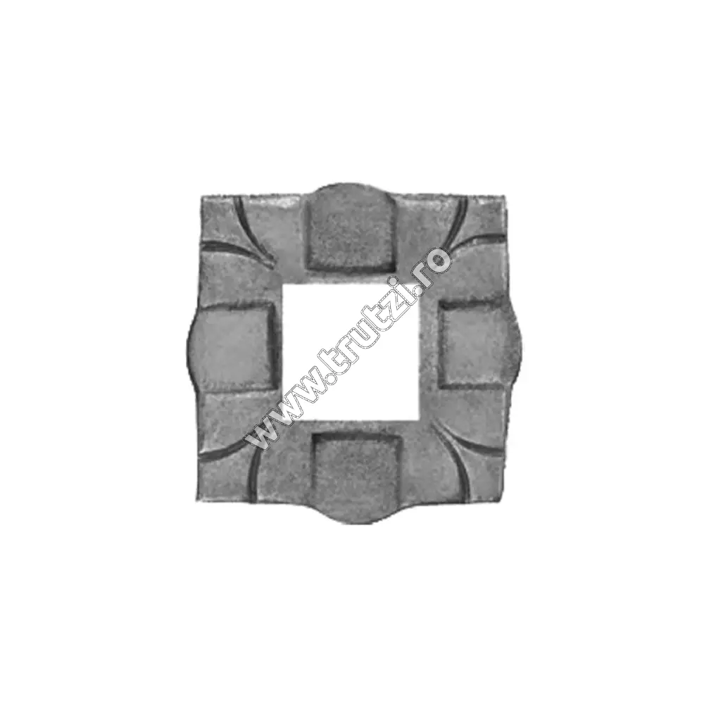 Imagine placuta forjata pt. balustrada 110x110mm, gaura 30x30mm, gr. 8mm