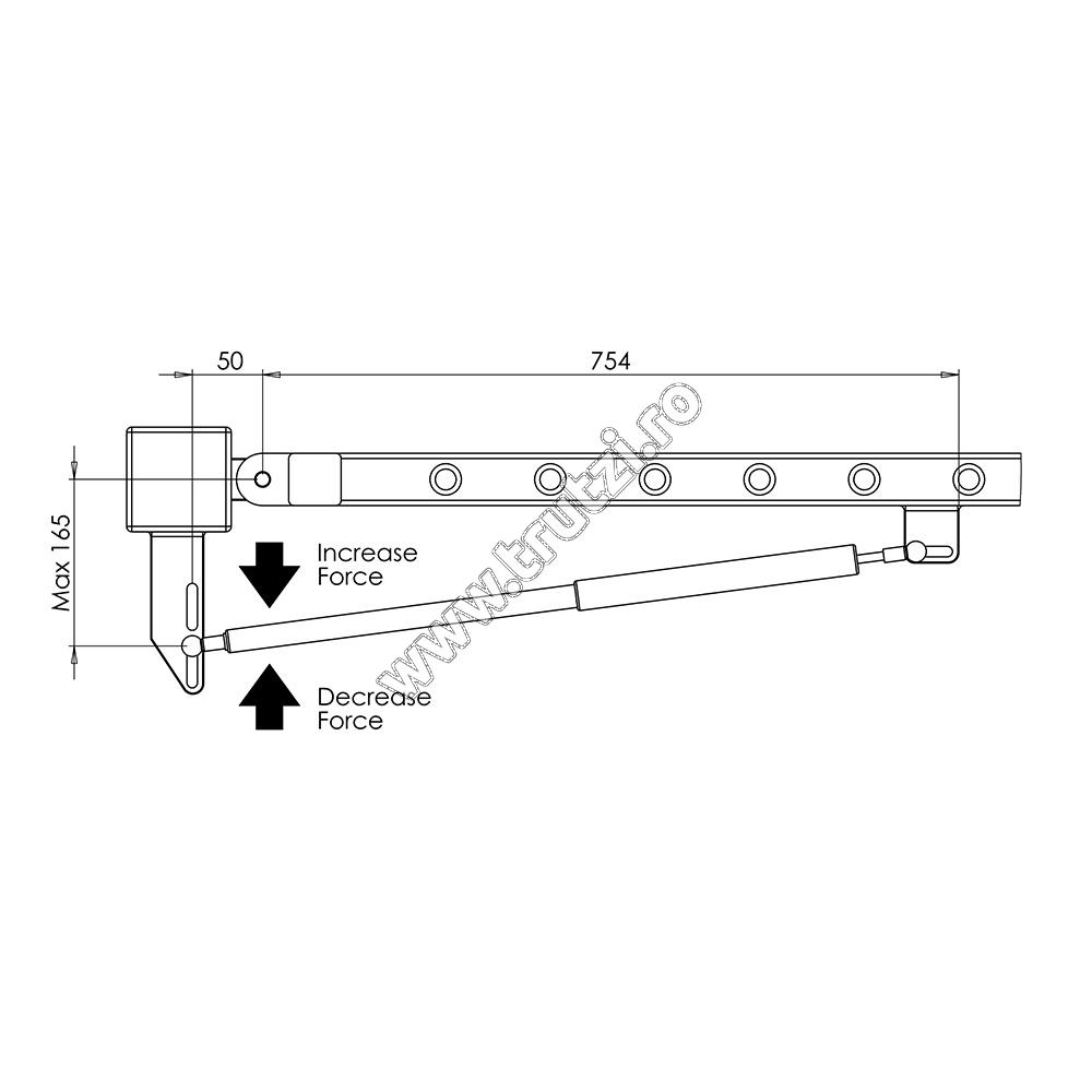 SISTEM INCHIZATOR GATEMASTER PENTRU POARTA 80KG, MONTAJ CU SURUB, GSBW - imagine 4