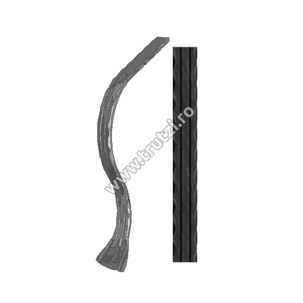 Imagine terminatie mana curenta sect. 40x5mm amprentat dungi, h 400mm, l 300mm