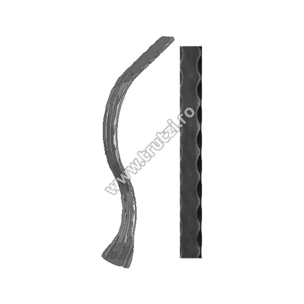 Imagine terminatie mana curenta sect. 40x5mm amprentat margini, h 400mm, l 300mm