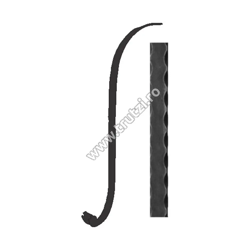 Imagine terminatie mana curenta sect. 40x5mm amprentat margini, h 700mm, l 200mm