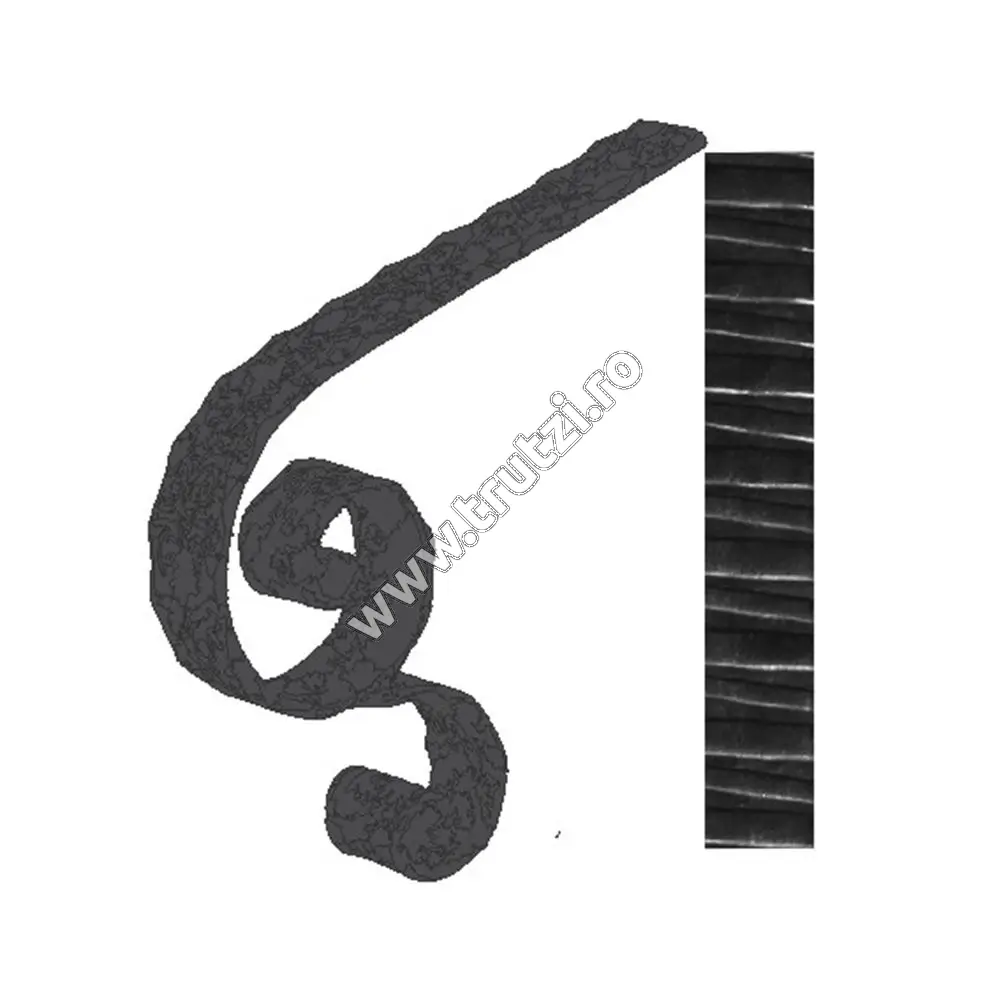 Imagine terminatie mana curenta sect. 40x5mm amprentat transversal, h 250mm, l 300mm