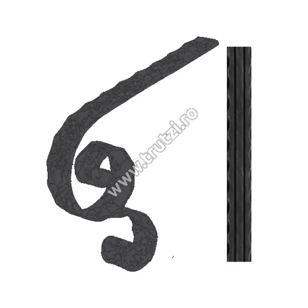 Imagine terminatie mana curenta sect. 40x8mm amprentat dungi, h 250mm, l 300mm