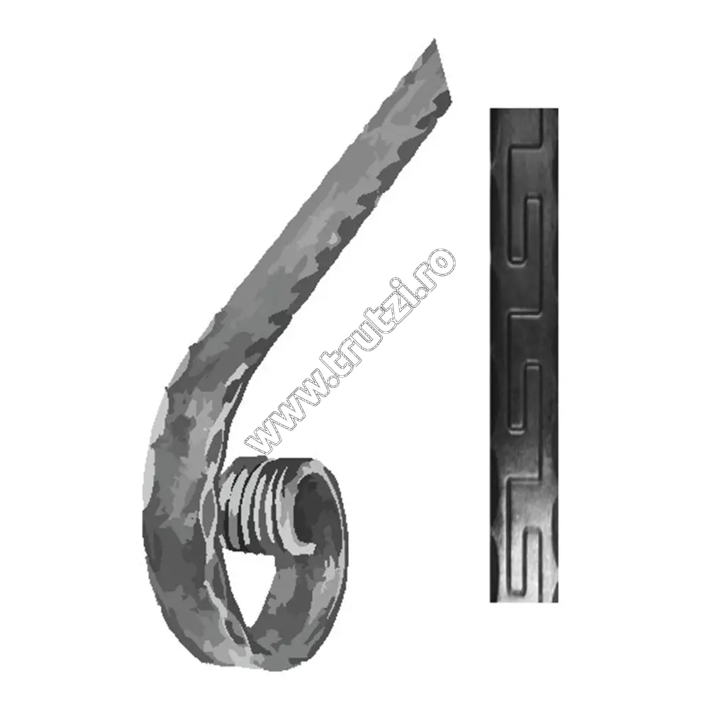 Imagine terminatie mana curenta sect. 40x8mm amprentat grecesc, fi 100mm, l 200mm