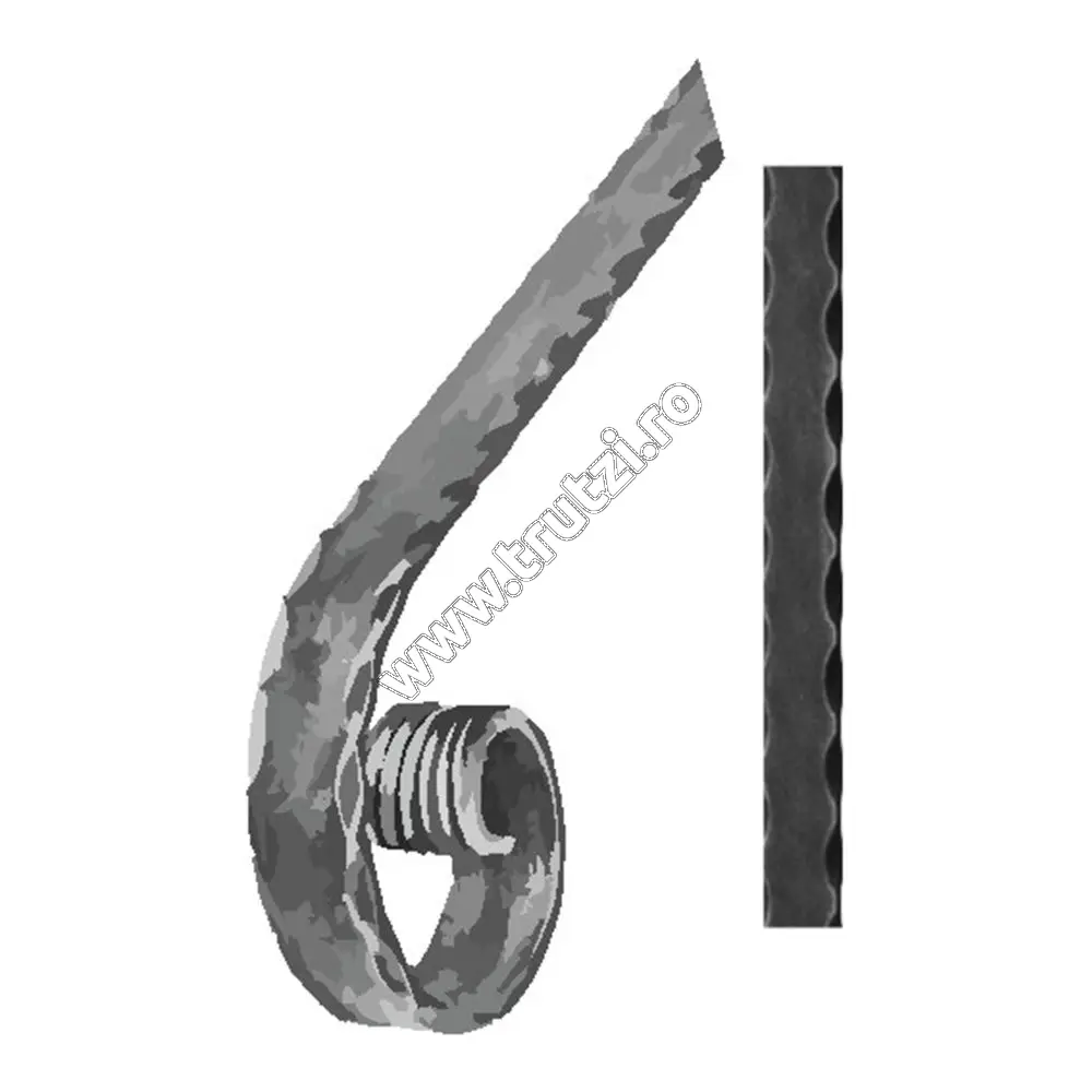 Imagine terminatie mana curenta sect. 40x8mm amprentat margini, fi 100mm, l 200mm