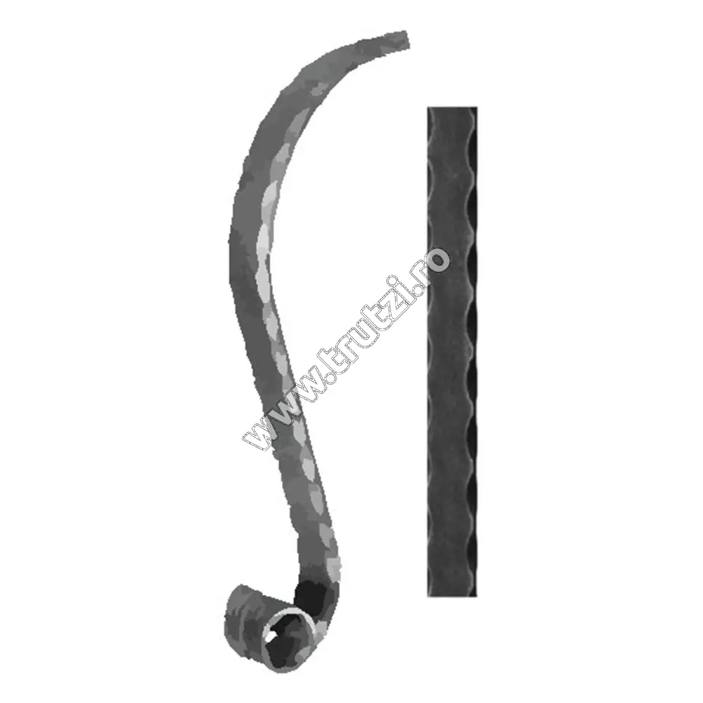 Imagine terminatie mana curenta sect. 40x8mm amprentat margini, h 500mm, l 200mm