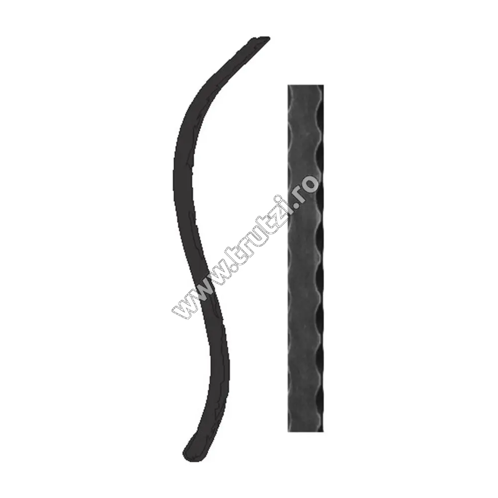 Imagine terminatie mana curenta sect. 40x8mm amprentat margini, h 700mm, l 200mm