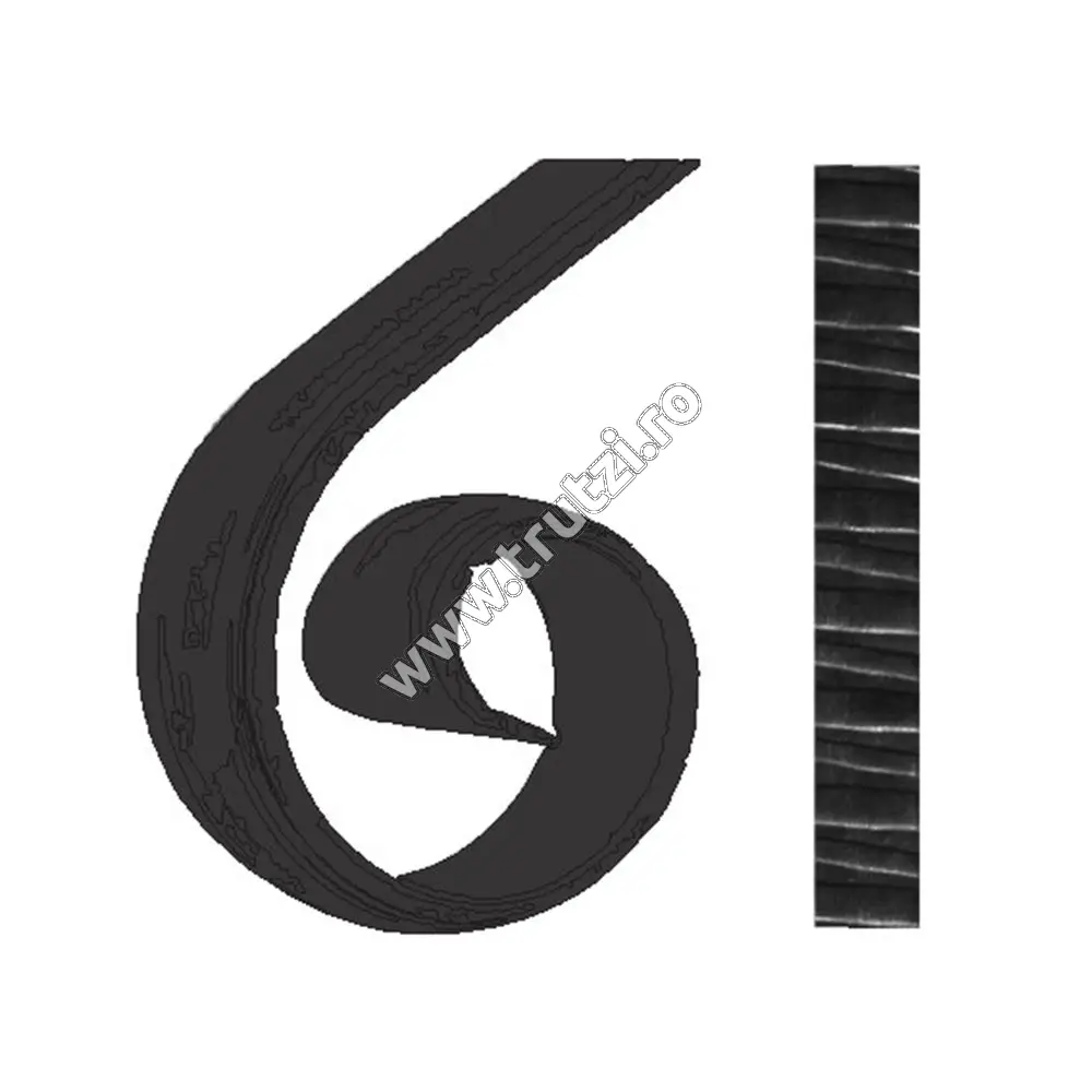 Imagine terminatie mana curenta sect. 40x8mm amprentat transversal, fi 150mm, l 250mm