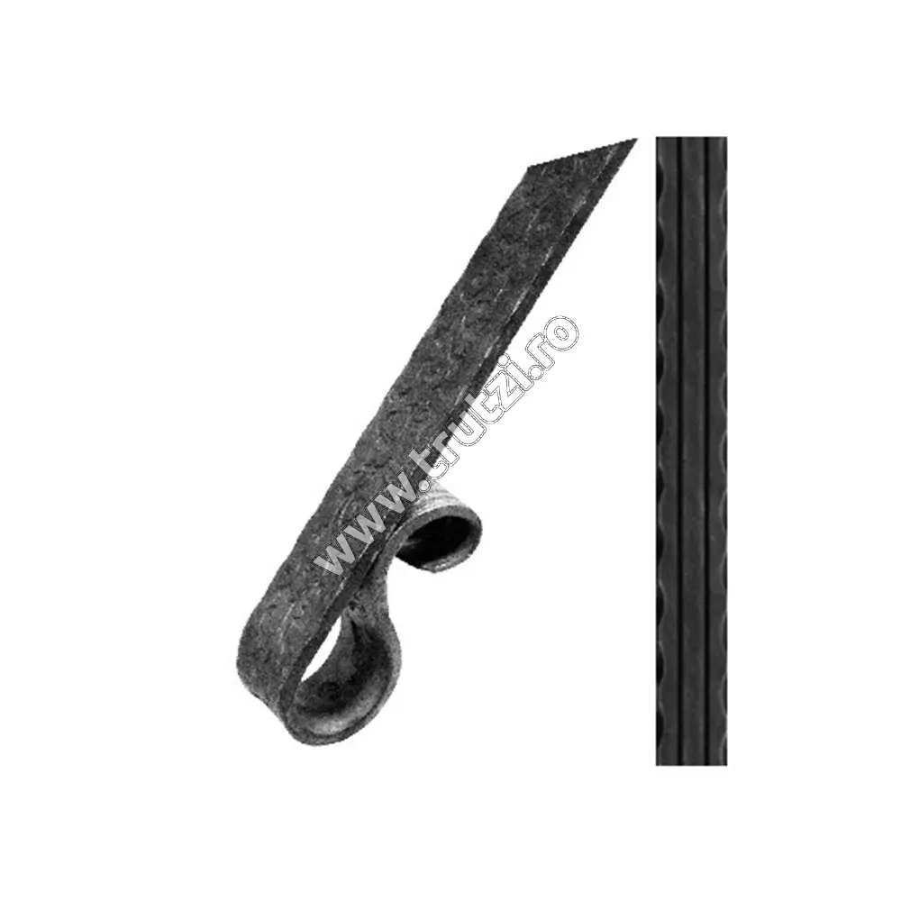 Imagine terminatie poarta sect. 40x5mm amprentat dungi, h 120mm, l 300mm