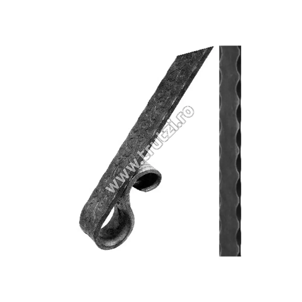 Imagine terminatie poarta sect. 40x5mm amprentat margini, h 120mm, l 300mm